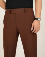 Premium Adjustable Formal Boot Cut Pant - Coffee - Image 3