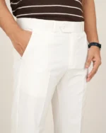 Premium Adjustable Formal Boot Cut Pant - White - Image 4