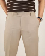 Premium Adjustable Formal Boot Cut Pant - Light Beige - Image 4